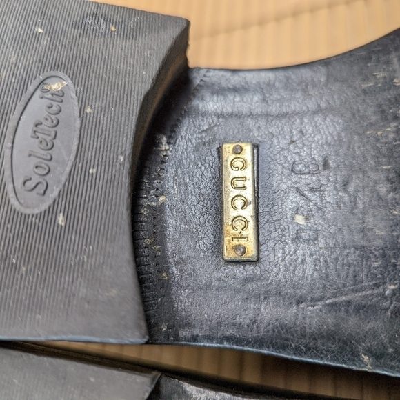 Gucci men's black leather loafers sz 8.5D . Made in Italy. Authenticated. - Picture 11 of 12